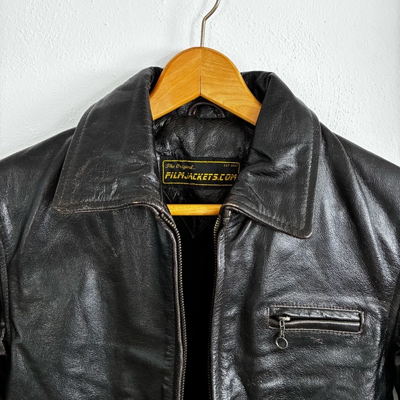 Women's Motorcycle Jacket Brown Custom Made Film Jacket Cowhide Leather XS